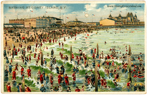 Coney Island Beach Koehler Hold to Light Postcard