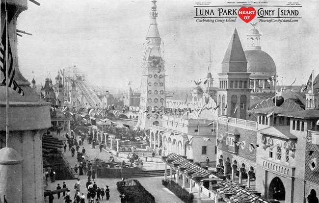 1903 BEAUTIFUL Night Photo LUNA PARK CONEY ISLAND Amusement Park NEW YORK Retro 