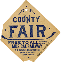 Coney Island County Fair Scenic Musical Railway Ticket