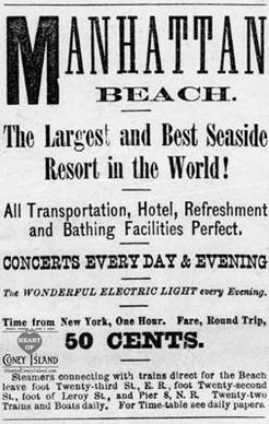 Advertisement Manhattan Beach Coney Island 1878