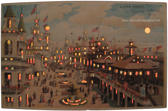 Coney Island Koehler Hold to Light Postcard Luna Park