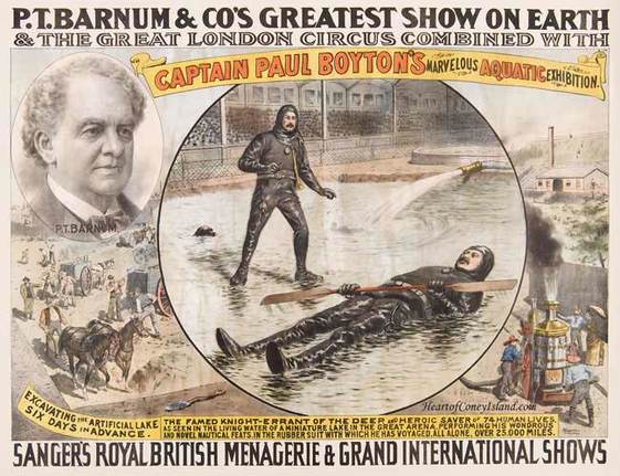 Paul Boyton Barnum Circus Poster 1887