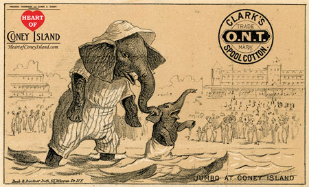 Jumbo Elephant Victorian trade card clark's