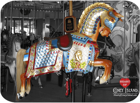 Illions Lincoln Centennial Horse, Lead Horse, B&B Carousell, Coney Island