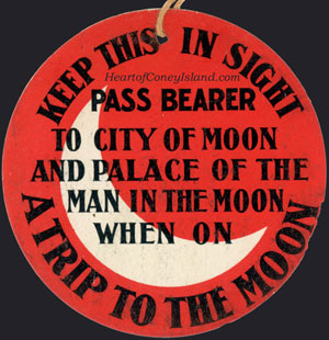 Ticket tag to Trip to the Moon at Luna Park